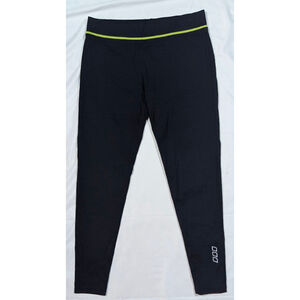 Lorna Jane Black Athletic Leggings Neon Trim Drawstring M